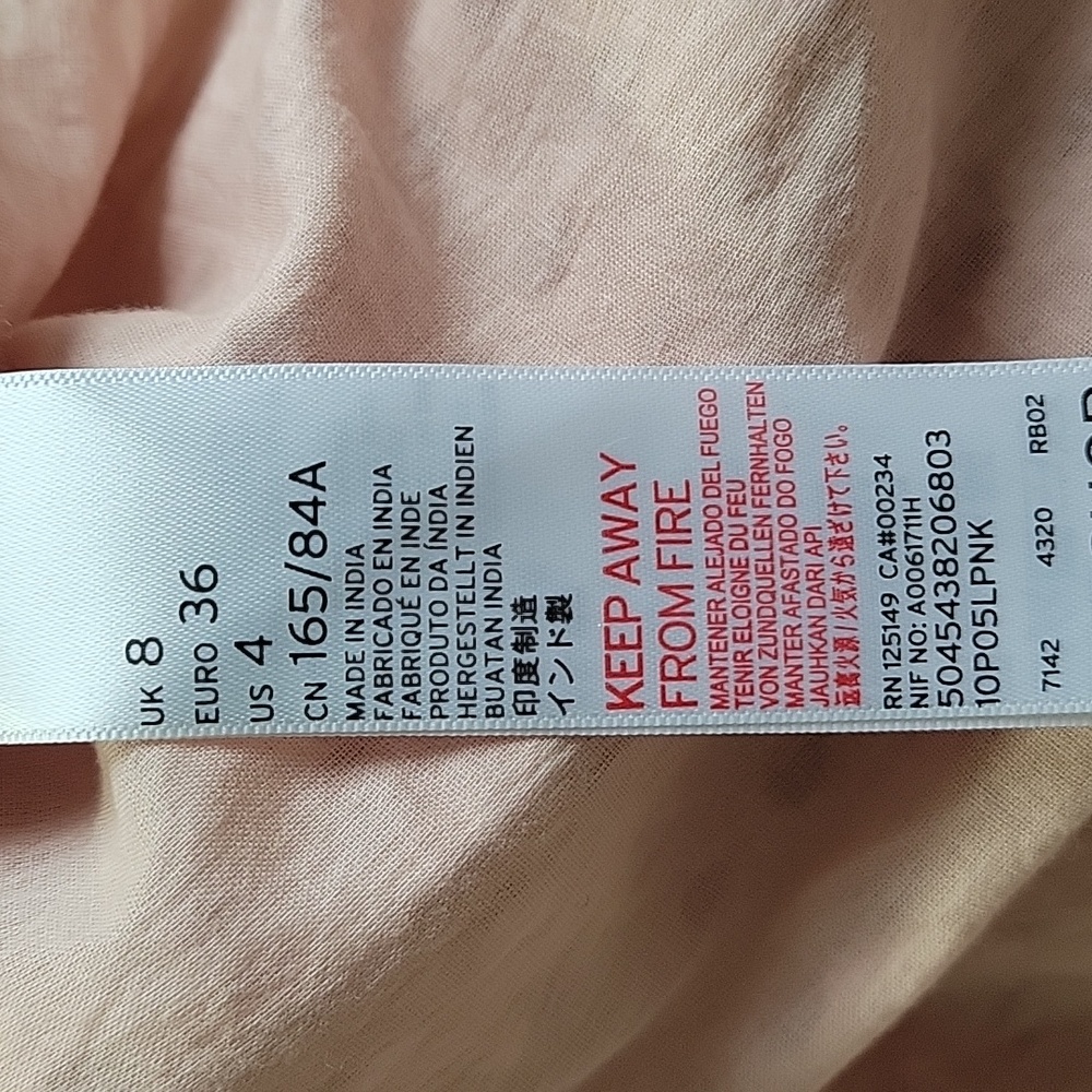 TOPSHOP ANGLAISE BRODERIE LACE HALTER TOP DRESS  4 BLUSH PINK - Picture 12 of 15